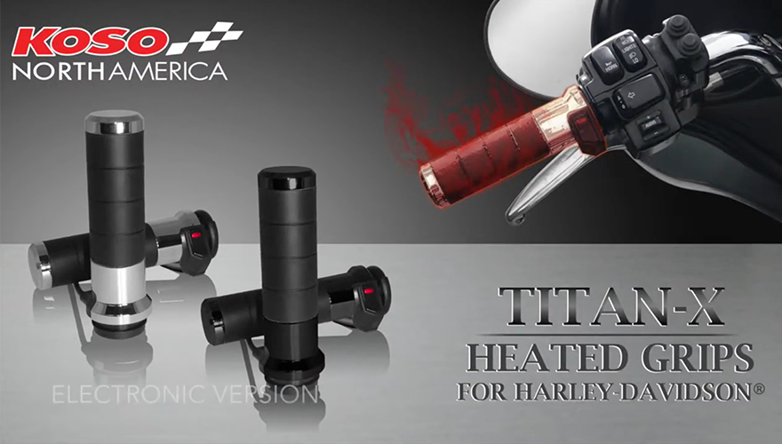KOSO Titan-X Heated Grips_For Harley-Davidson_Electronic Throttle (AX068K00.M00)